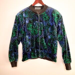 Vintage Collection International Floral Bomber Jacket| Suede Bomber Jacket Size